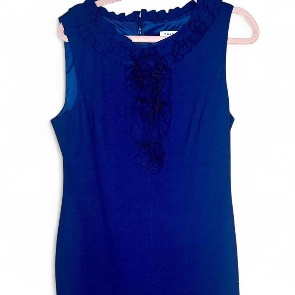 Trina Turk Sleeveless Ruffle Front Mini Dress Royal Blue